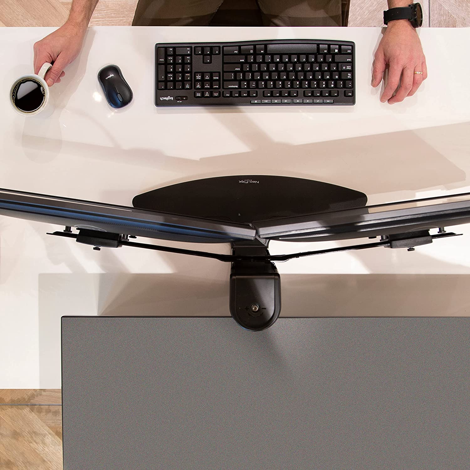 Ergotron – Neo-Flex Dual Monitor Stand for Desk, Double VESA Mount – for 2 Monitors Up to 24 Inches – Black